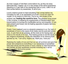 James Daniel McTague Memorial Day 2020 Healing the World To Love Post