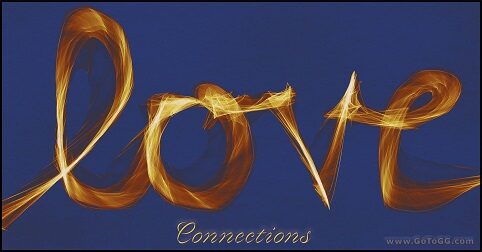 interconnected lines of golden energy write out love connection