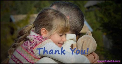 daughter hugging father and saying thank you