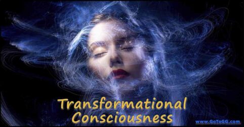 women in etheral space in deep thought with the words Transformational Consciousness