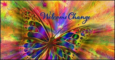 colorful butterfly of welcome change