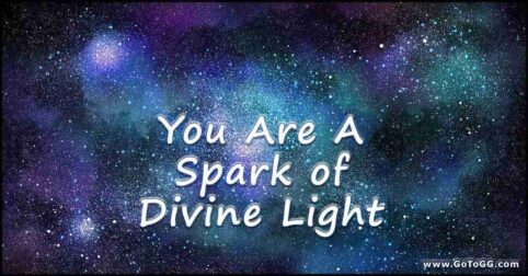 starry universe with text You Are A Spark of Divine Light